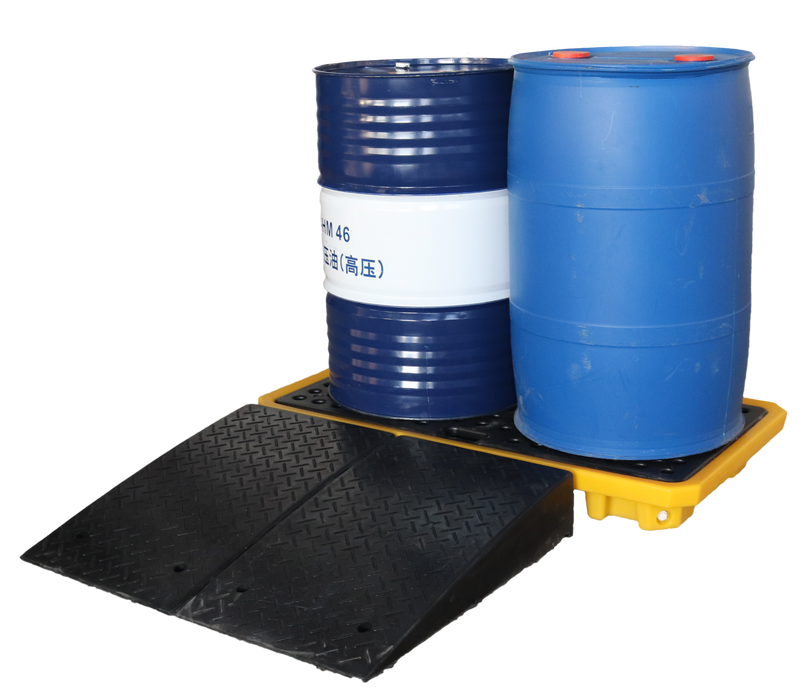 Spilldoc Low Profile 2 Drum Spill Pallet with Drain Plug SD002L