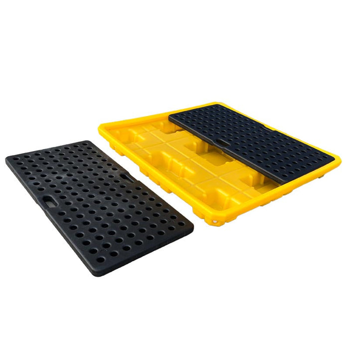 Spilldoc Low Profile 4 Drum Spill Pallet with Drain Plug SD004L