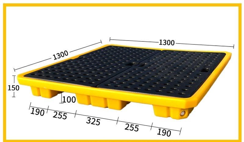 Spilldoc Low Profile 4 Drum Spill Pallet with Drain Plug SD004L