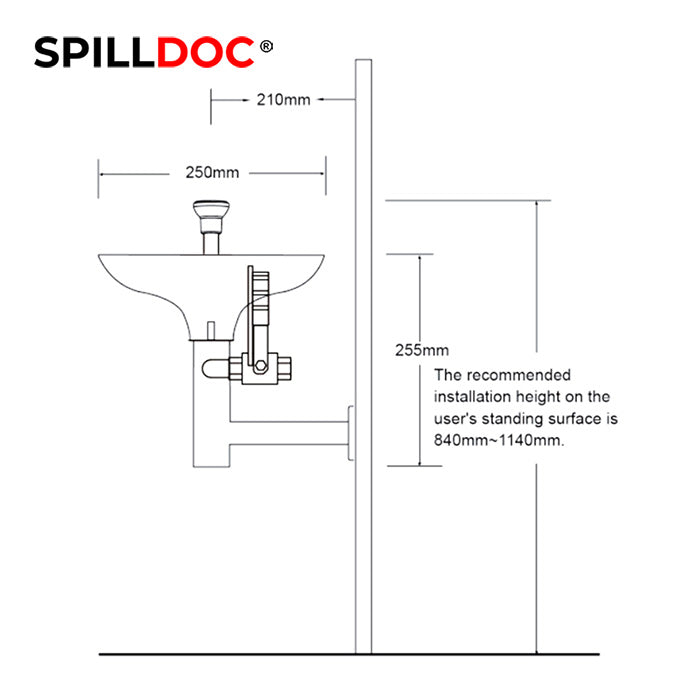 Spilldoc Wall Mounted Emergency Eye wash Station SD-508A