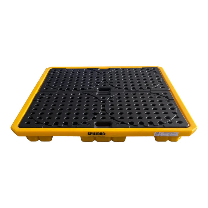 Spilldoc Low Profile 4 Drum Spill Pallet with Drain Plug SD004L