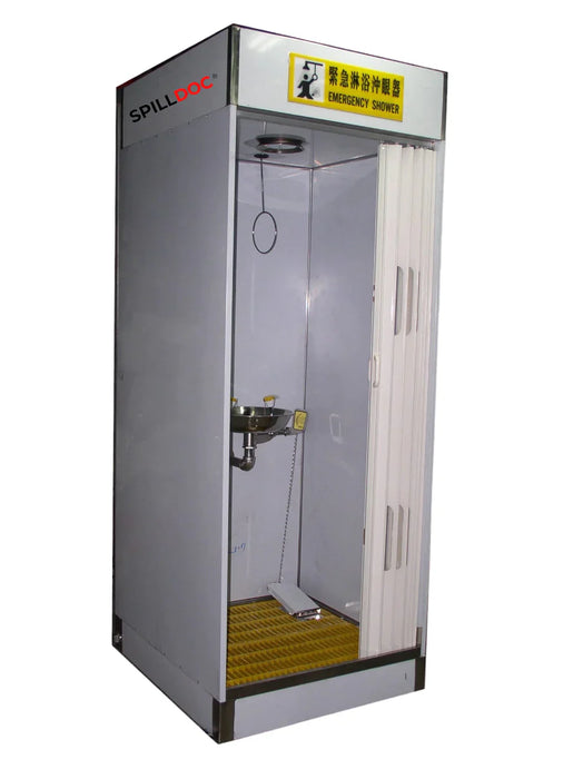 Spilldoc Enclosed Booth Safety Shower & Eyewash Station - Rental